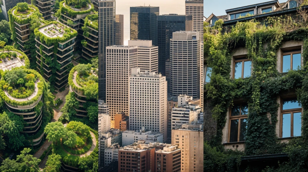 Before and after of what urgan greening can do to a city.